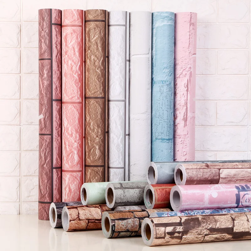 Толстая ретро бумага с имитацией красного кирпича водонепроницаемая и