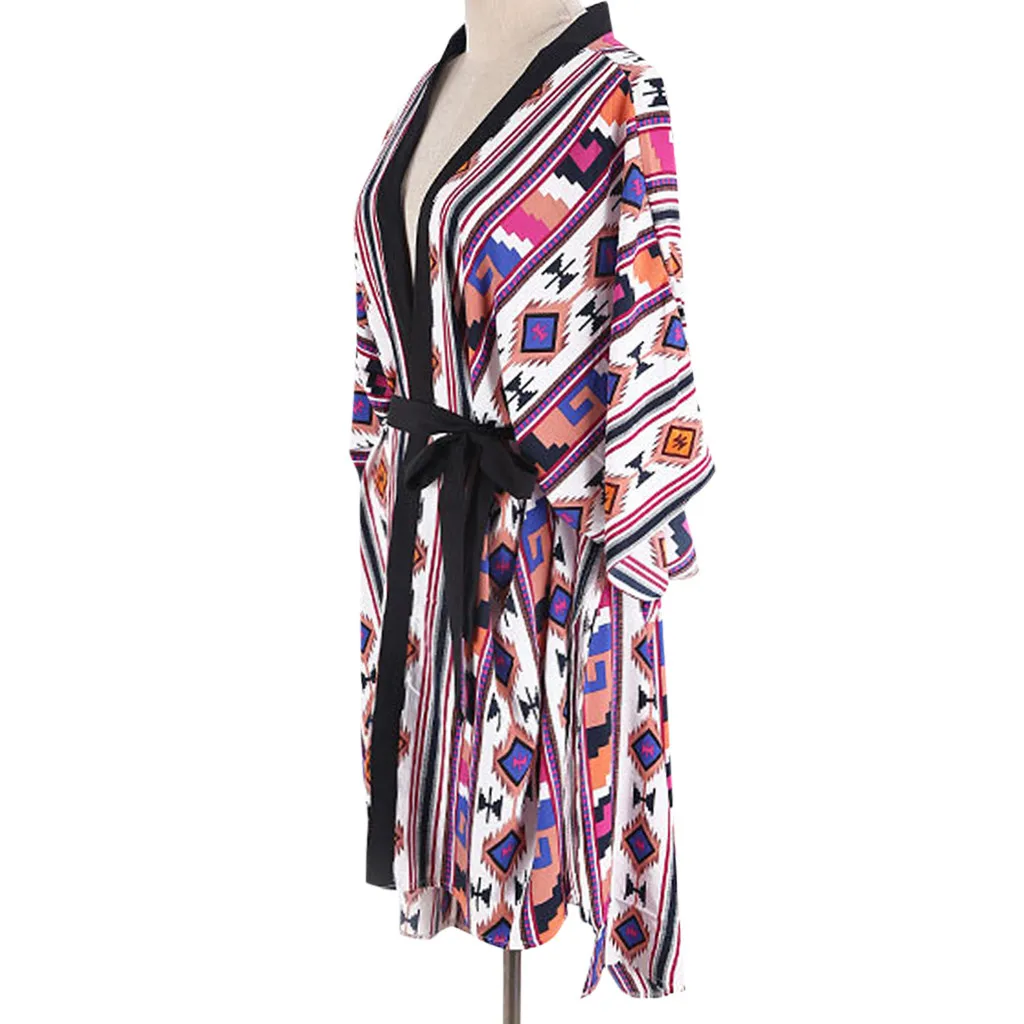 

Women's Print Loose Sun Suit Beach Coat Cardigan Bikini Swimsuit Cover Up Sexy Push Up Summer Biquini Bathing Dropshipping