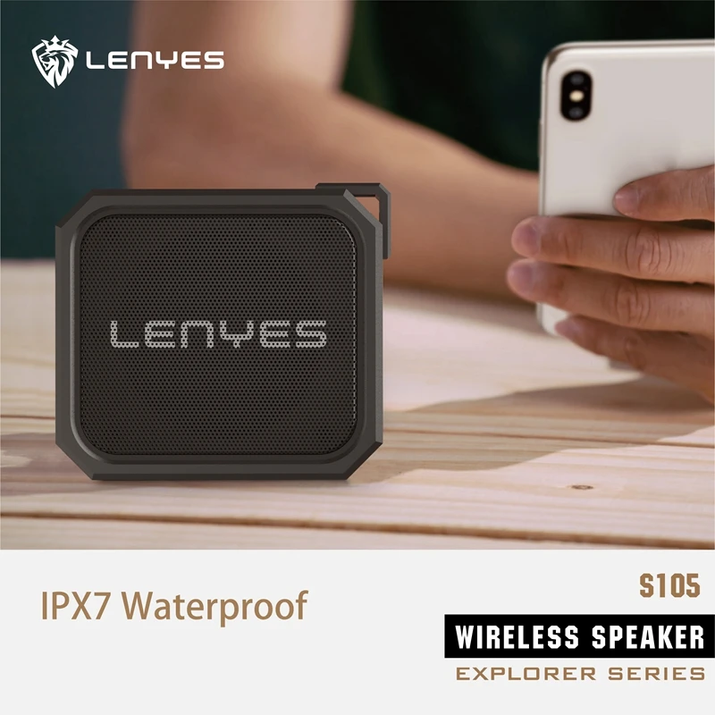 Уличный динамик Lenyes 5 Вт TWS Bluetooth Беспроводная колонка IPX7 портативный маленький