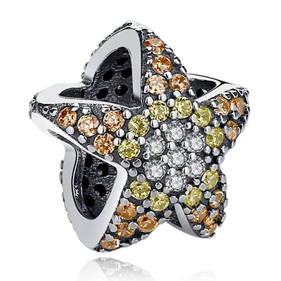 Fit pandora браслет стерлингового серебра 925 цветок, apple, узел Сердце, Клевер Хрустальные Бусы Подвески DIY Изготовления Ювелирных Изделий - Цвет: PY1844