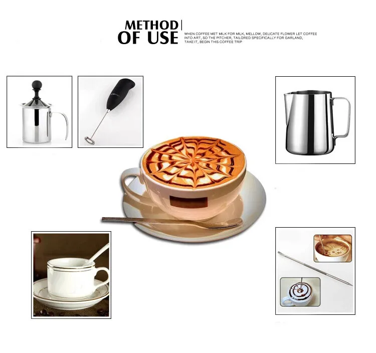 350 мл Нержавеющая сталь искусство Латте Кувшин для вспенивания молока кувшин