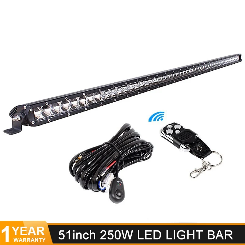 Светодиодная панель рабочего освещения 51 дюйм 250 Вт Однорядная прожекторная фара