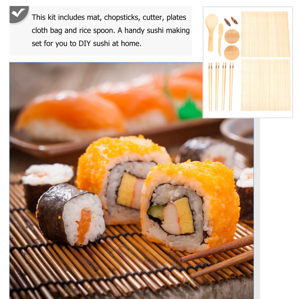 

1 Set 12Pcs Bamboo Sushi Tool Kit DIY Rice Sushi Tools (Assorted Color)