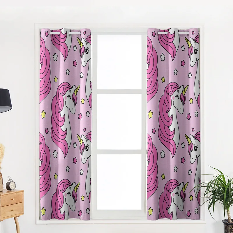 Занавески для дома с милым рисунком единорога звезд животных шторы гостиной