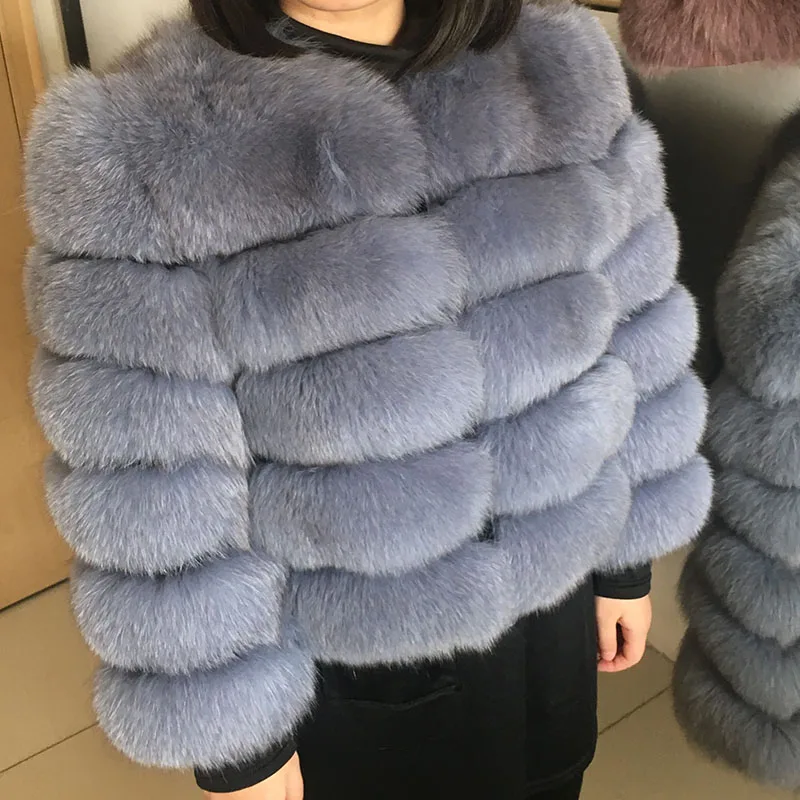 2022 Women Winter Natural Real Fox Fur Coat Nature Fur Jacket  Fashion slim Outwear Real Fox Fur Vest Coat