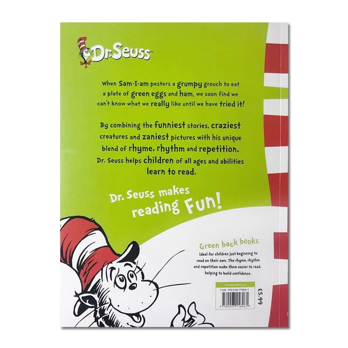 Детские развивающие игрушки Dr.Seuss с зелеными яйцами и ветчиной английские книги