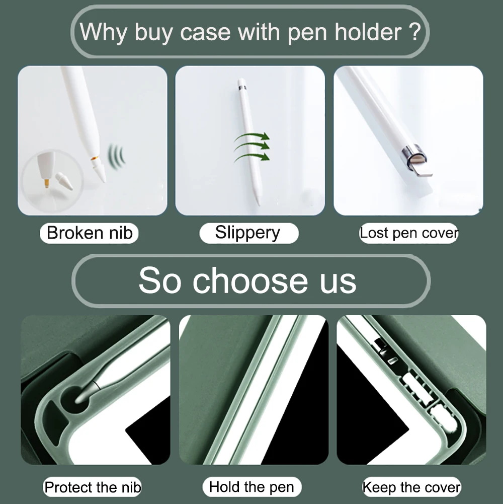 Чехол с карандашом для iPad Pro 11 дюймов чехол из искусственной кожи мягкий