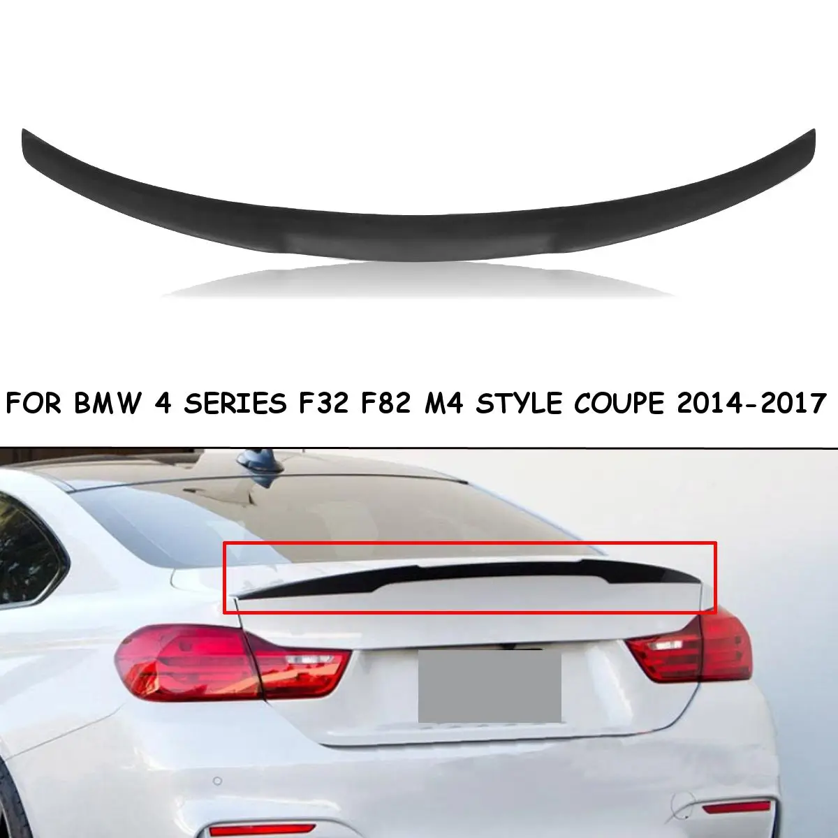 Alerón trasero de plástico ABS para coche, estilo M4 F32, para BMW Serie 4, F32, 2Dr, 2014-2017