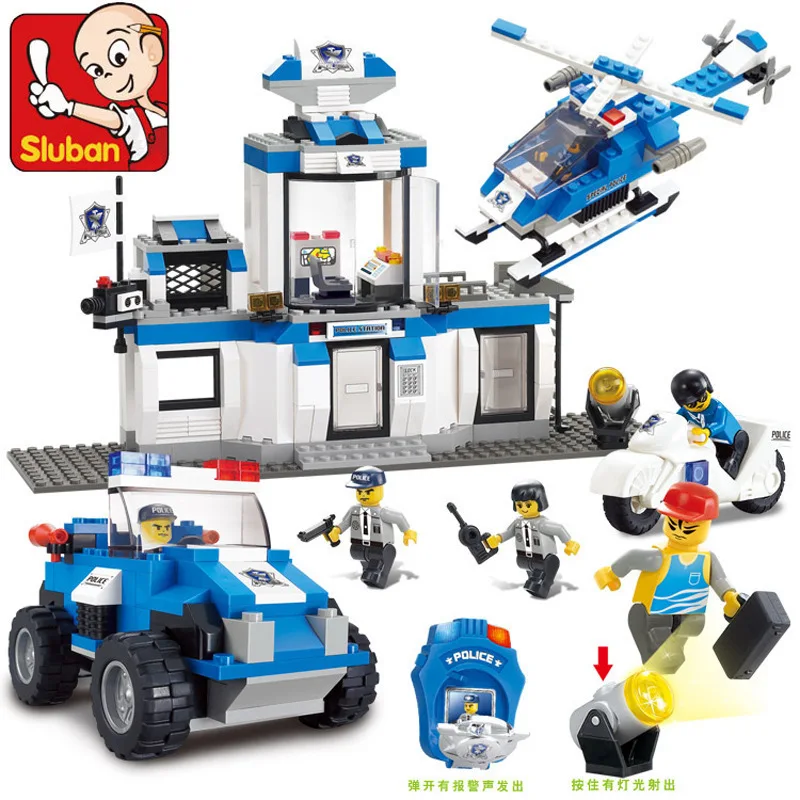 

0191 puzzle plug-in assembling building blocks city police toys boys and girls children's educational toys