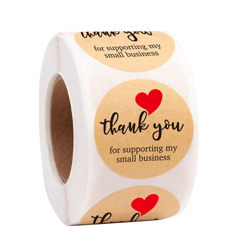 

100/500pcs Vintage Thank You Sticker Kraft Handmade Stickers Scrapbooking Paper Gift Package Adhesive Seal Labels Stationery