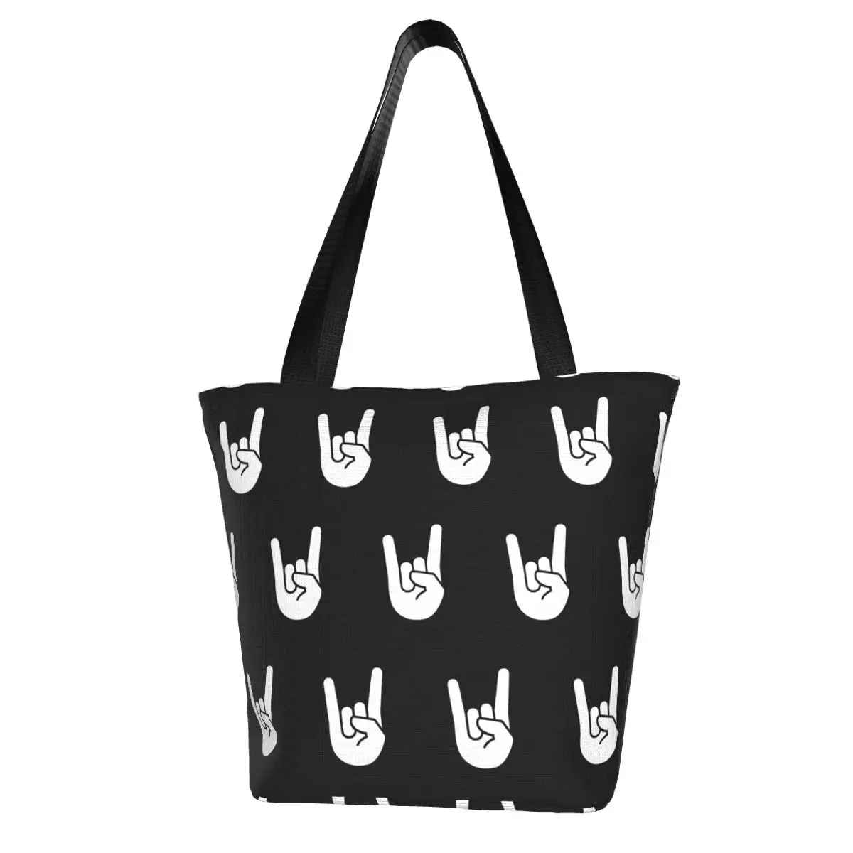 Rock Roll Heavy Metal Music Polyester outdoor girl handbag, woman shopping bag, shoulder bag, canvas bag, gift bag
