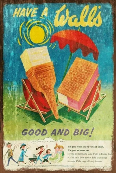 Настенный светильник для мороженого объявление Состаренный вид Винтаж Ретро