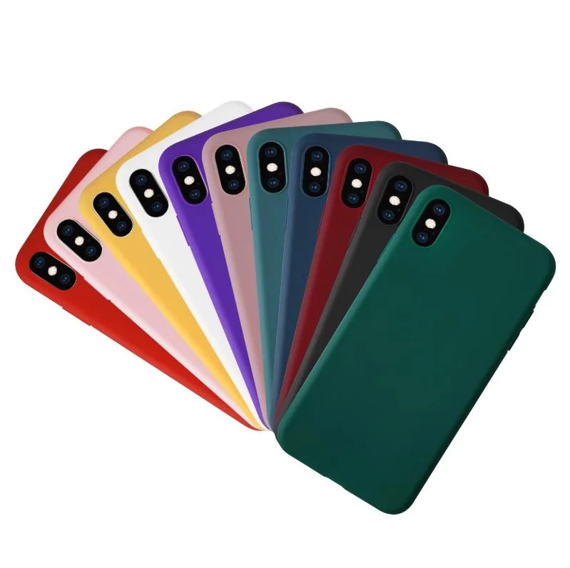 Luxury Thin Soft Color Phone Case for iPhone 8 7plus 8plus 6 6s plus Silicone Back Cover Capa X Xs 11 Pro Max XR | Мобильные