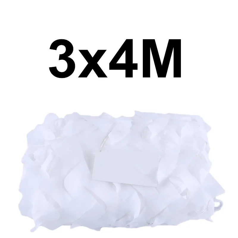 WELEAD 3x4M Reinforced Camouflage Net Military White Blue Sand Black for Outdoor Awning Garden Shade Hide Mesh 3x4 4x3 3*4M 4*3M - Цвет: White