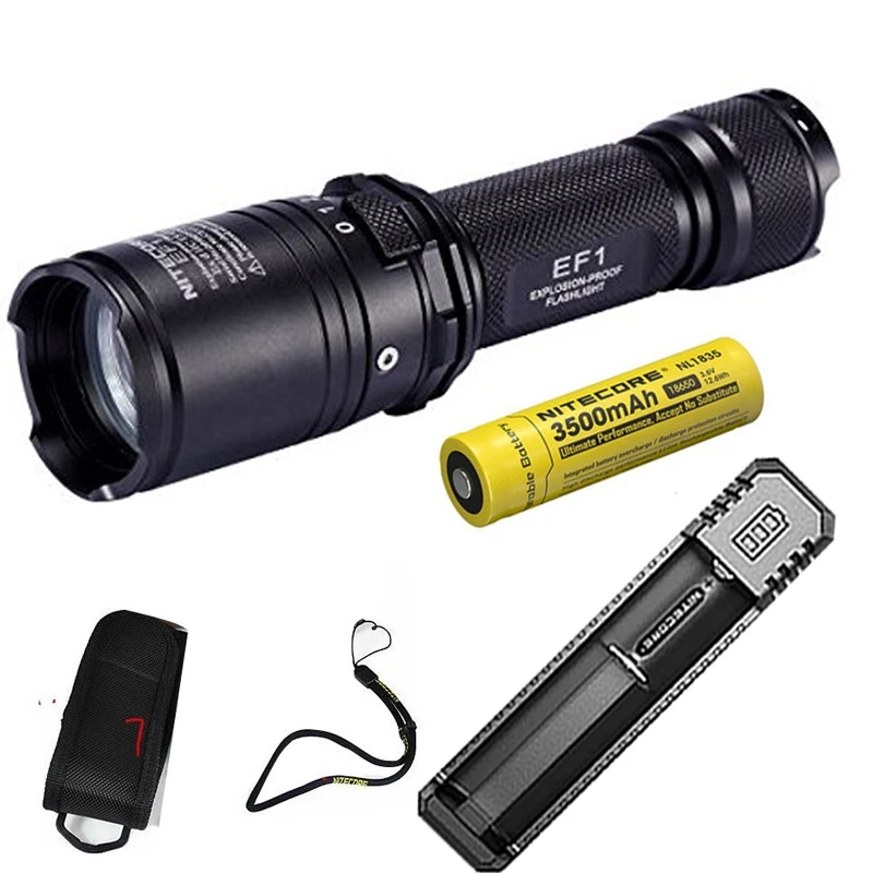 Взрывозащищенный фонарик NITECORE EF1 1*18650 и 2 * CR123 регулировка яркости одной рукой