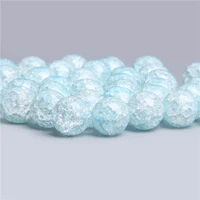 natural snow cracked crystal glass beads for jewelry making women diy accessories loose round spacer quartz beads wholesale