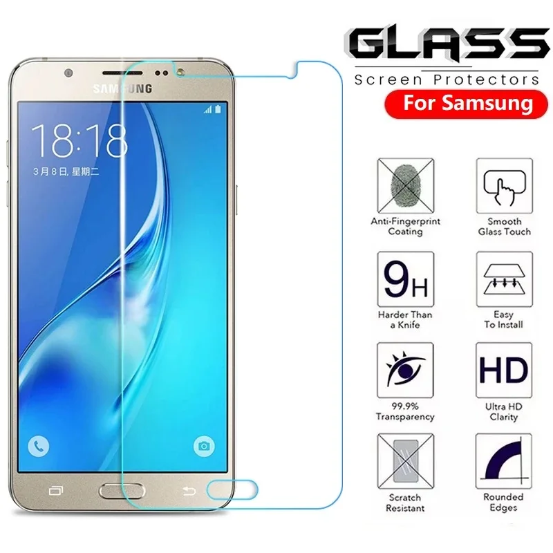 9H для экрана из закаленного стекла Samsung Galaxy C7 C9 Pro C8 Защитная пленка S5 S6 S7 X крышка