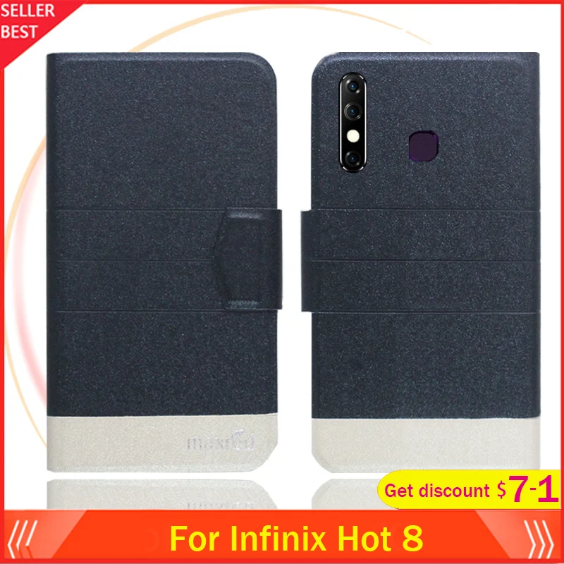 5 цветов горячей! Infinix горячий 8 чехол 6 52 &quotфлип ультратонкий кожаный