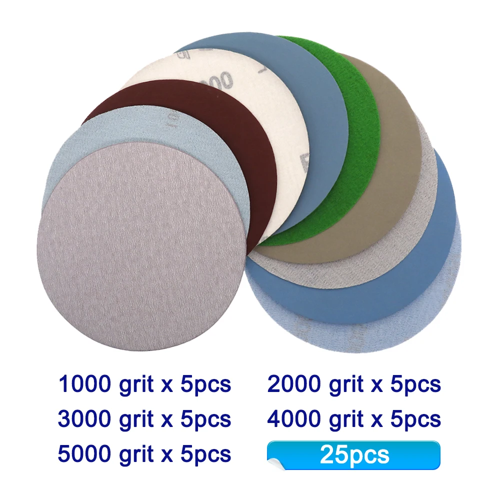

Шлифовальные диски VIBRATITE 25 шт., 6 дюймов, 1000-5000 зерна