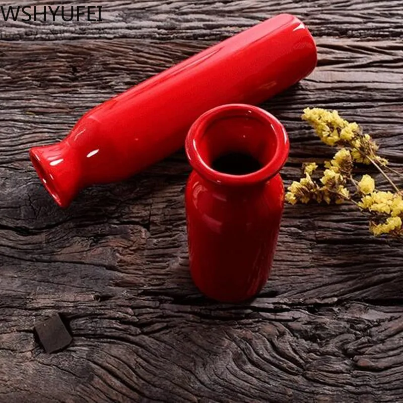 Красная креативная керамическая ваза в новом стиле высококачественные