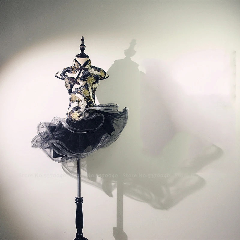 Ципао для девочек вечернее платье принцессы Детский костюм выступления на сцене