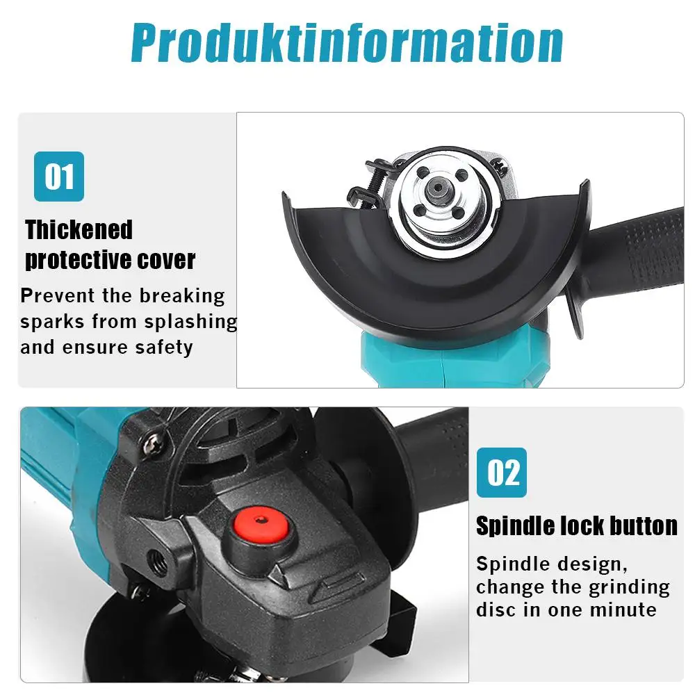 125 мм/100 мм 800 Вт бесщеточная Беспроводная угловая шлифовальная машина с