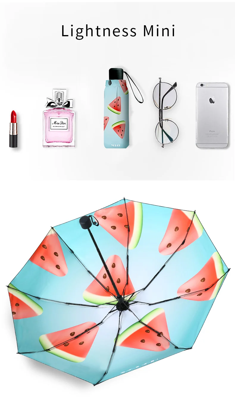 For Girl And Woman Mini Pocket Umbrella UV Protection Five-Folding Flower Design Windproof Parasol | Дом и сад