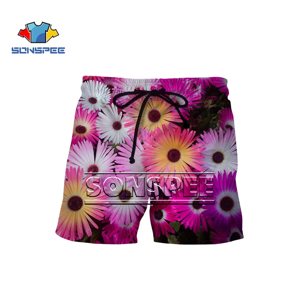 

SONSPEE Shorts Summer New Men Women Beach Short 3D Print Little Daisy Comfortable Fashion Sports Fitness Harajuku Casual Pants