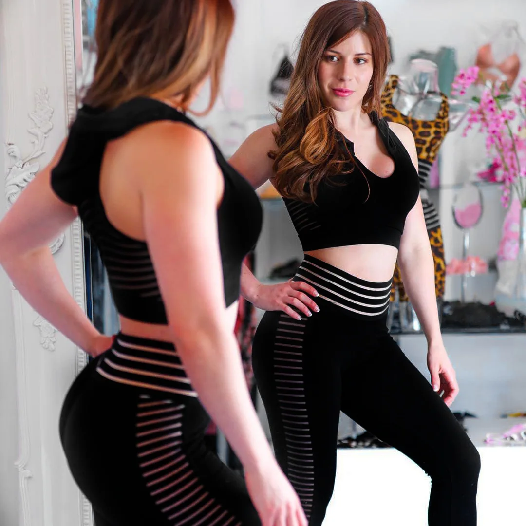 Новые Сексуальные сетчатые Лоскутные женские штаны для йоги колготки брюки бега