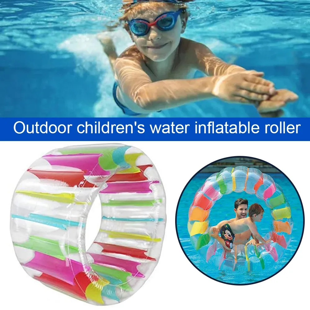 

Inflatable Water Wheel Roller Float 36inch Giant Roll Ball For Kids Swimming Pool Toys Grass Crawling Roller Toy