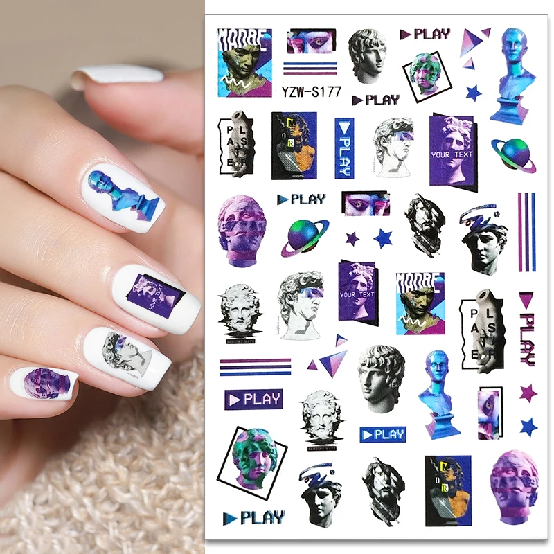 

1PC Gypsum Art Head Manicure Design Sticker For Nails