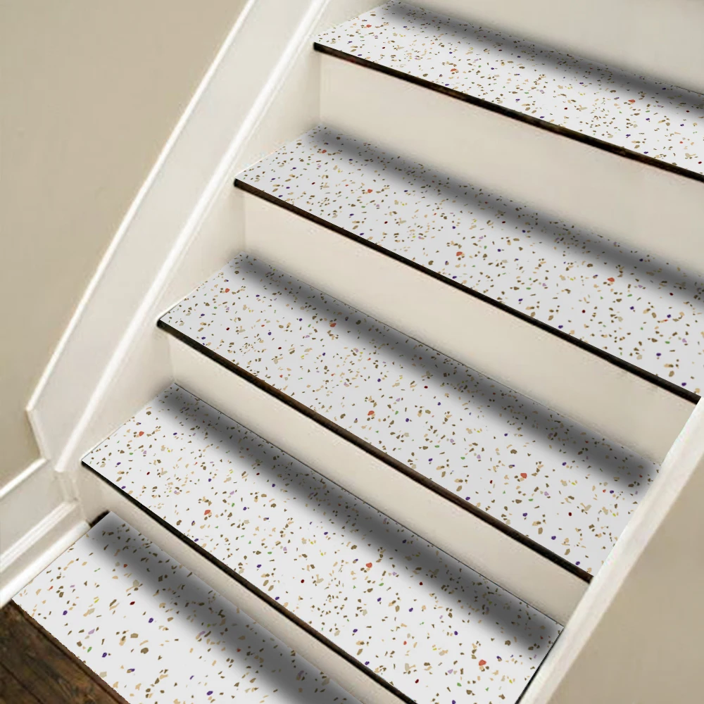 

21*100cm*7pcs White Terrazzo Laptop Sticker Cabinet Sticker Waterproof Floor Sticker For Kitchen Bathroom Wallpaper