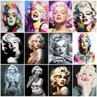 Набор для алмазной живописи, алмазная 5D мозаика сделай сам с квадратнымикруглыми стразами, с изображением Мэрилин Монро, для украшения взрослых