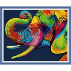 Животный принт Радуга слона Набор для вышивания крестиком 14ct 11ct печатная ткань для сборки своими руками DIY ручной работы Рукоделие Рождественский подарок