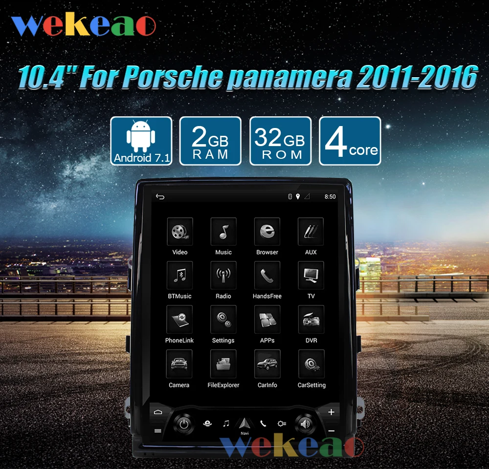 Wekeao вертикальный экран Tesla стиль 10,4 ''Android 7,1 автомобильный Dvd мультимедийный плеер для Porsche Panamera радио Automotivo 2011