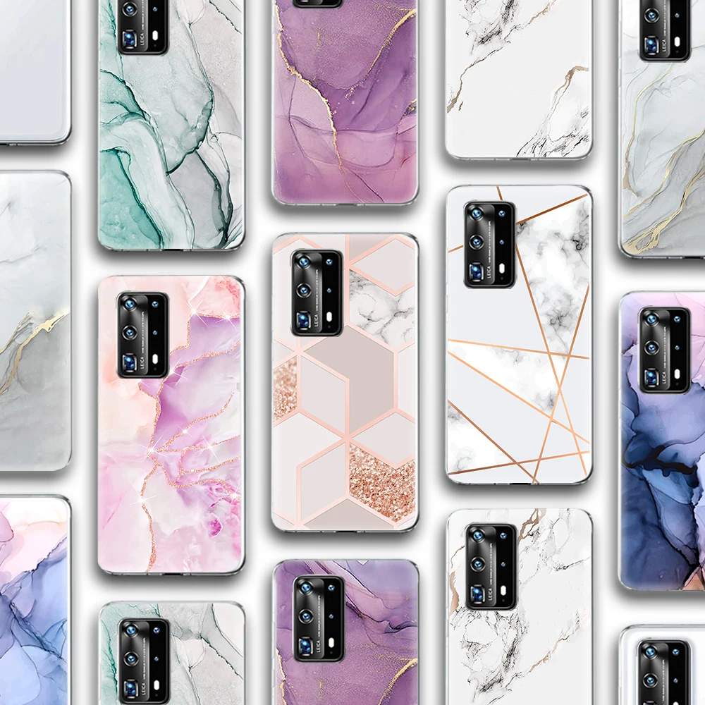 

ciciber Luxury Marble Case for Huawei P30 P40 P20 Mate 40 30 20 10 Honor 30 30S 20 9 10 Pro Lite P Smart Plus 2020 Silicone TPU