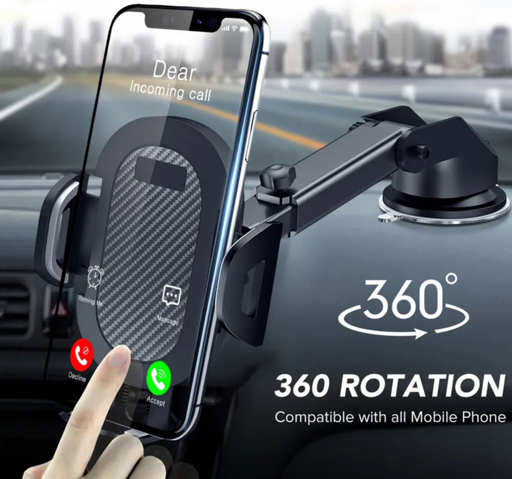 

360 Gravity Car Phone Holder Universal Suction Dashboard Support GPS Stand For iPhone 12 11 for Xiaomi Mi Huawei for Samsung