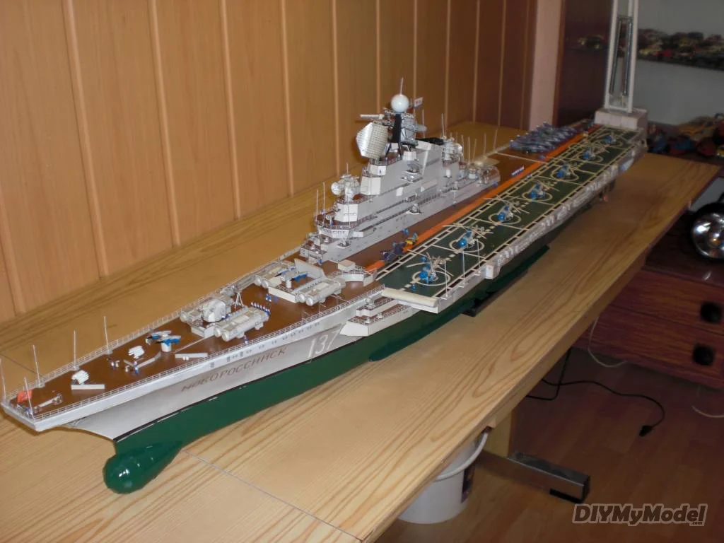 DIYMyModeI-portaaviones ruso novorossisk, bricolaje, artesanal, Kit de modelo de papel hecho a mano, rompecabezas de juguete, regalo, utillaje de pel&iacute;cula-0
