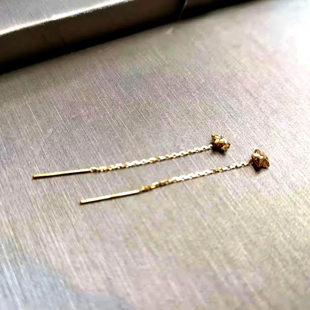 Серьги из 18 каратного золота со звездами модные серьги красивые женские