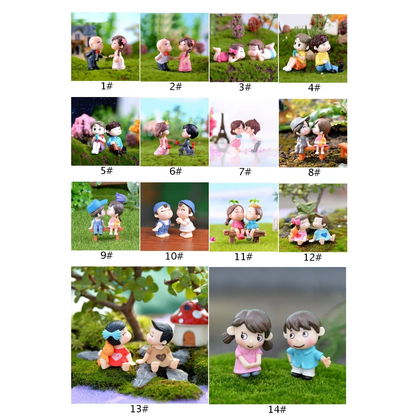 Miniature Lover Couple Figurines Craft Fairy Garden Bonsai Ornament Gift |