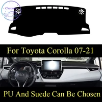 customize for toyota corolla 2007 2021hybrid e 2019 dashboard console cover pu leather suede protector sunshield pad