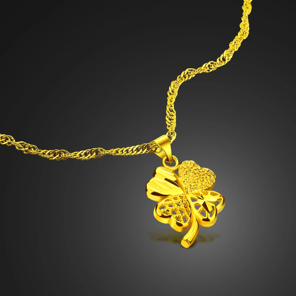 Женское ожерелье с подвеской в виде клевера из серебра 100% пробы|Подвески| |