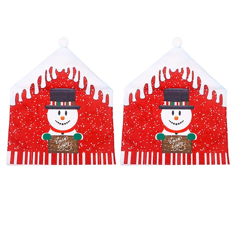 

New 4 Pcs Santa Claus/Snowman Christmas Chair Covers,Chair Back Covers for Christmas Holiday Festive Decor