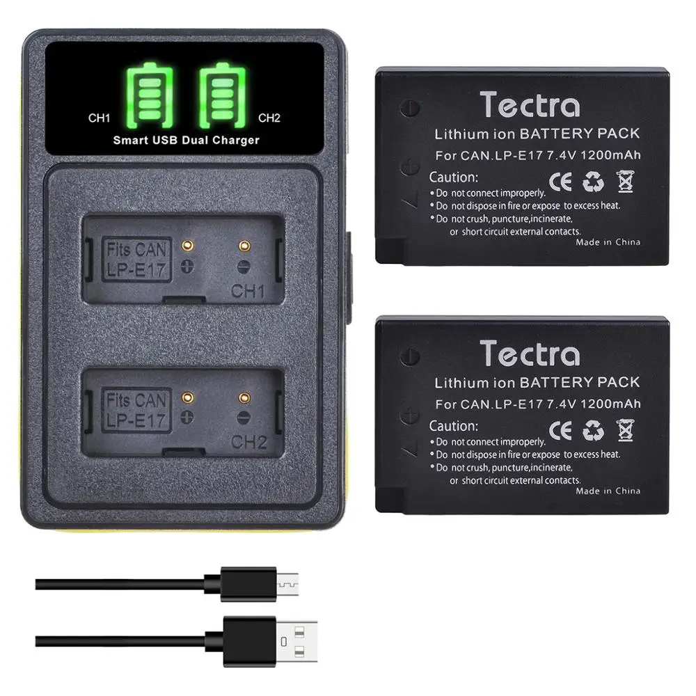 LP E17 батареи и двойное USB C зарядное устройство для Canon EOS RP Rebel SL3 T6s T7i M6 200D 77D 760D 8000D KISS
