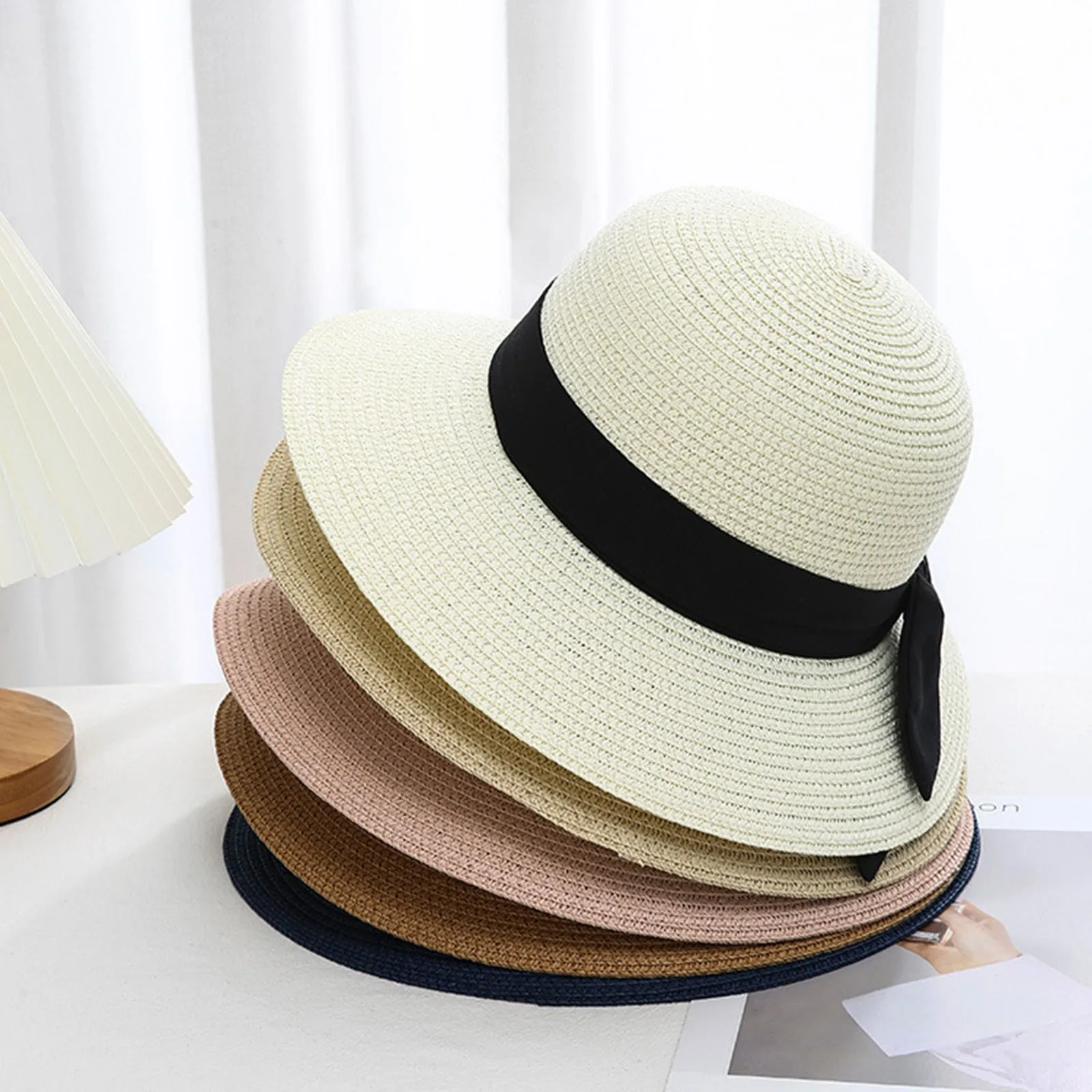 

Women's Sunshade Oversized Eaves Sun Hat Outdoor Summer Sunscreen Dome Beach Sun Hats Adjustable Belt Fast Delivery Dropshipping