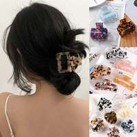 mueraa fashion transparent korean style women girls hair claws hair clips leopard woman elegant hair accessories simple headwear