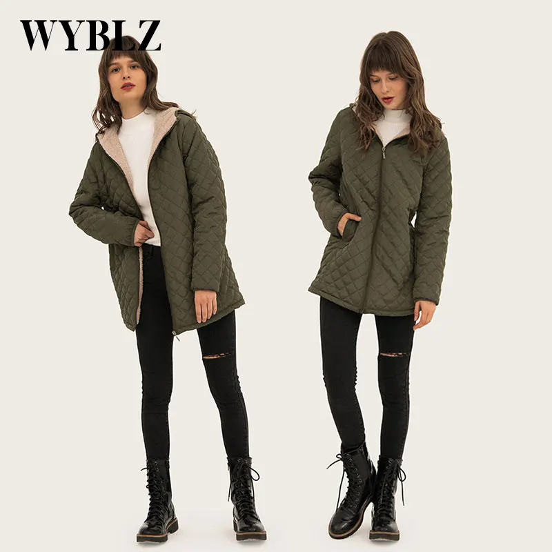 Parkas Hooded Female Jacket Winter New Thin and Light Warm Midi Coat Casual Solid Slim Quality Cotton Jackets Women Clothing