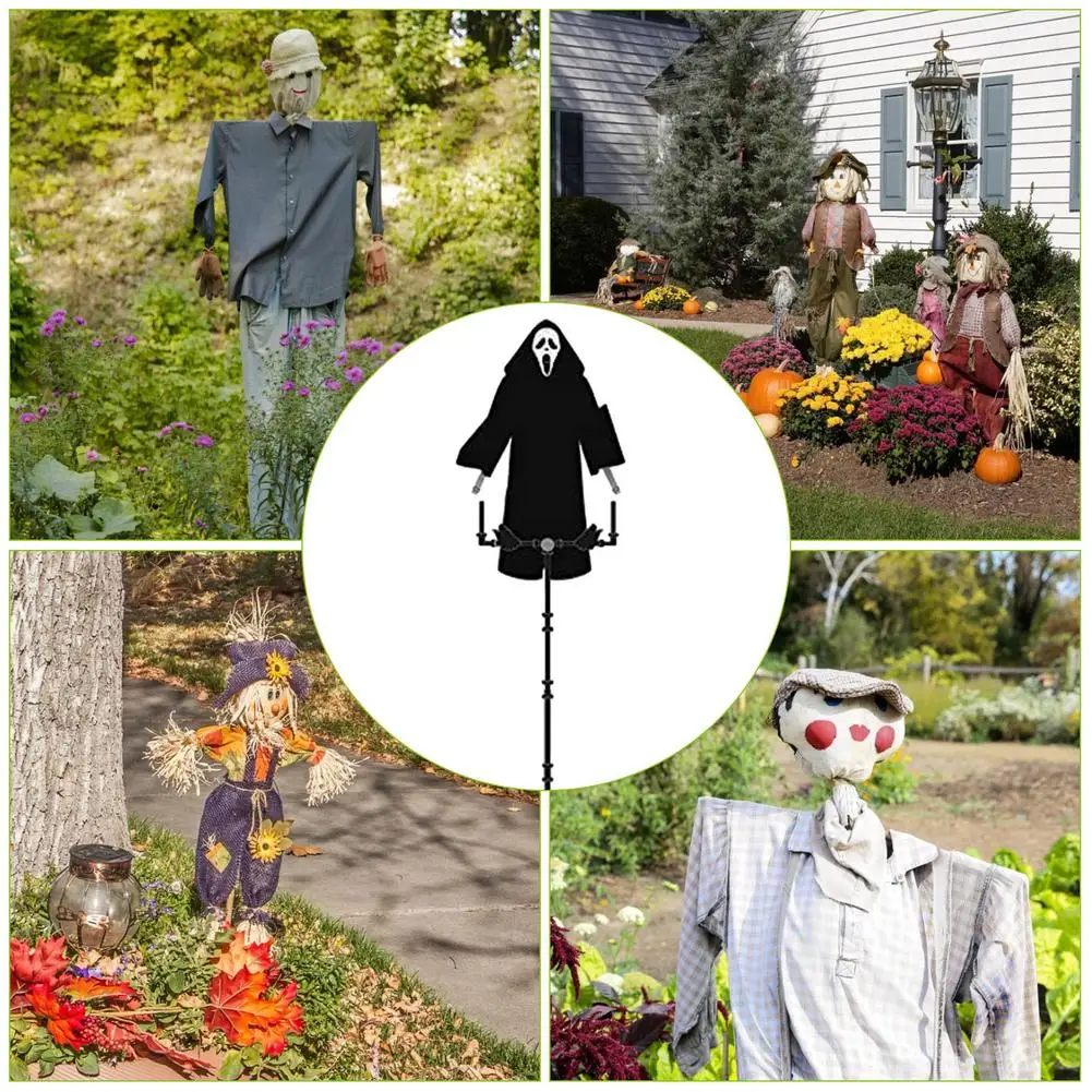 

New Creative Garden Ghostface Scarecrow Yard Art Hanging Scary Scream Ghost Halloween Scream Ghostface Scarecrow Dropshipping