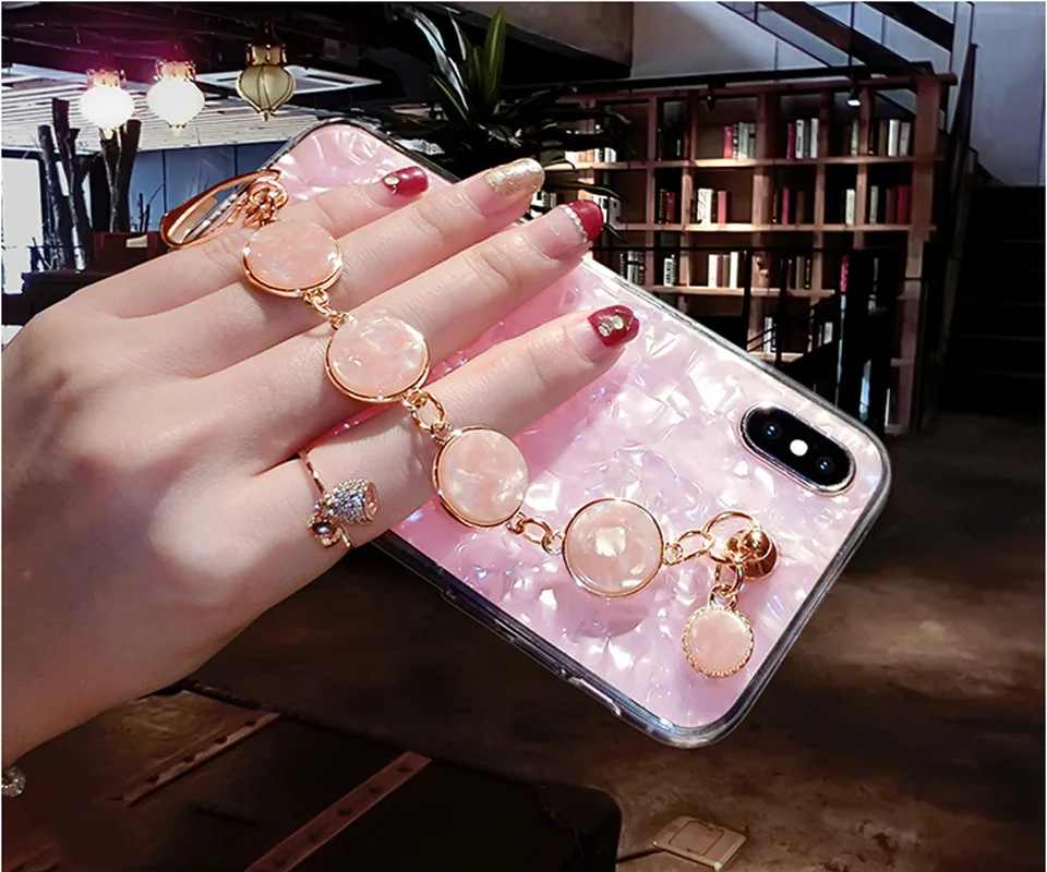 Блестящий чехол для телефона для iPhone XR XS MAX X 8 7 6 6S Plus алмазный браслет для samsung S8 S9 S10 Plus Note 9 8 Мягкий силиконовый чехол