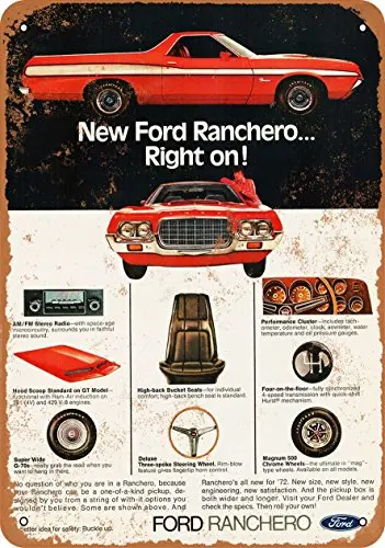 

Металлический знак 1972 Ford Ranchero-винтажный Настенный декор для кафе, пива, бара, декоративные поделки